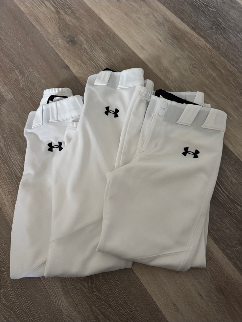Under Armour Kids White Baseball Sweatpants with Black Logo